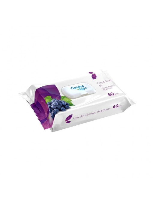 Spring line grapes servetele umede copii spring line grapes 60 buc. cu capac 1 - 1001cosmetice.ro