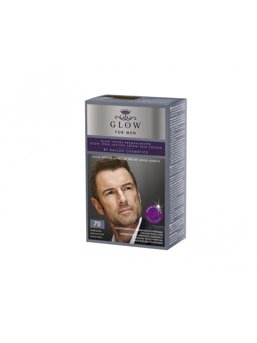 Vopsea de par pentru barbati, Kallos Glow, 70 Blond Mediu, 60 ml