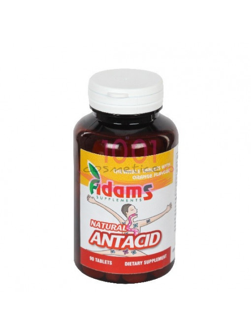 Adams antacid natural cu aroma de portocale 90 tablete 1 - 1001cosmetice.ro