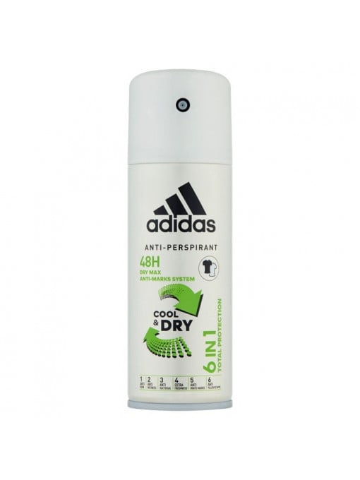 Spray &amp; stick barbati | Antiperspirant cool & dry 6 in 1 48h adidas | 1001cosmetice.ro