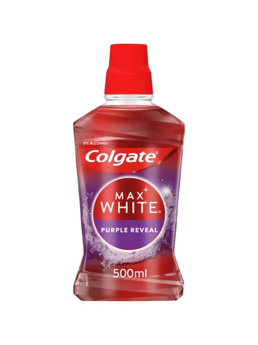 Igiena orala | Apa de gura max white purple reveal, colgate, 500 ml | 1001cosmetice.ro