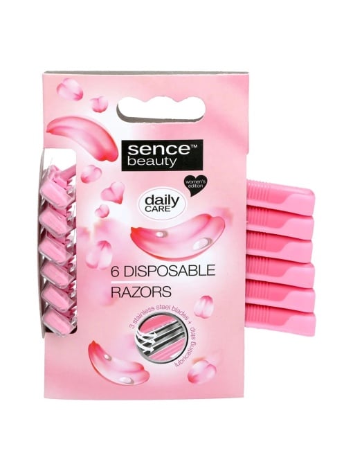 Depilare, sence | Aparat de ras cu 3 lame, women's edition pink, pachet 6 bucati, sence | 1001cosmetice.ro