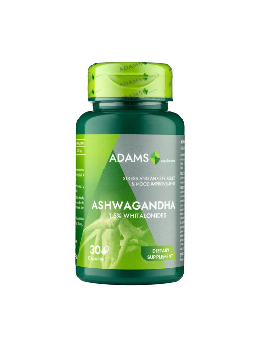 Ashwagandha, supliment alimentar 400 mg, adams 1 - 1001cosmetice.ro