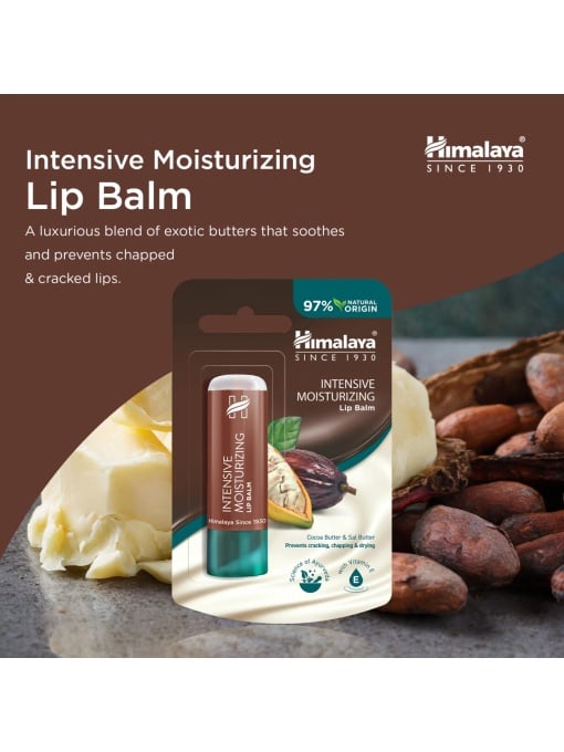 Produse cosmetice online - 1001cosmetice.ro | Balsam de buze hranitor, hidratare intensa, cocoa butter, himalaya, 4.5 g | 1001cosmetice.ro