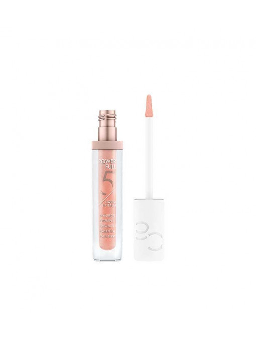 Gloss, catrice | Catrice powerfull 5 liquid lip balm balsam de buze pearly peach 020 | 1001cosmetice.ro