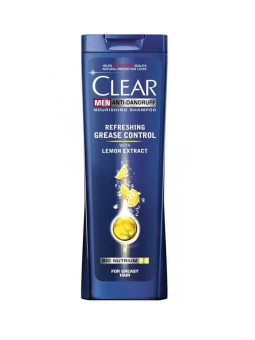 Par, clear | Clear men refreshing grease control sampon antimatreata with lemon extract | 1001cosmetice.ro