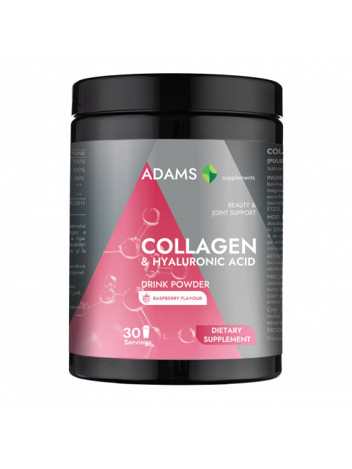 Collagen Sport, pulbere, cu aroma de zmeura, Adams, 600 g