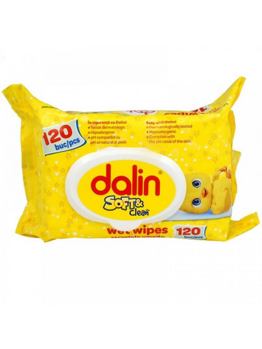 Ingrijire copii, dalin | Dalin soft & clean servetele umede cu capac pentru copii | 1001cosmetice.ro