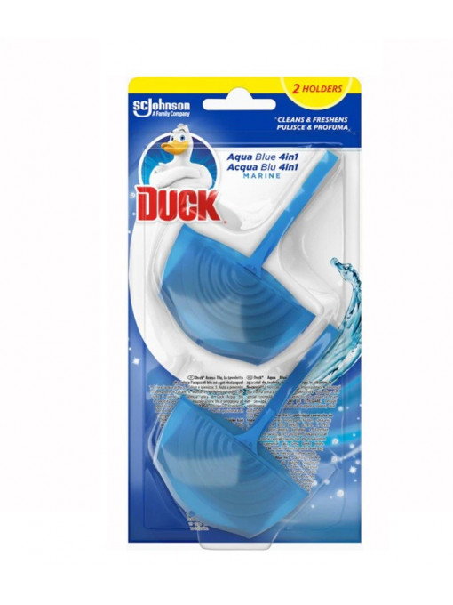 Duck | Duck aqua blue 4in1 marine odorizant solid pentru toaleta 1+1 gratis | 1001cosmetice.ro