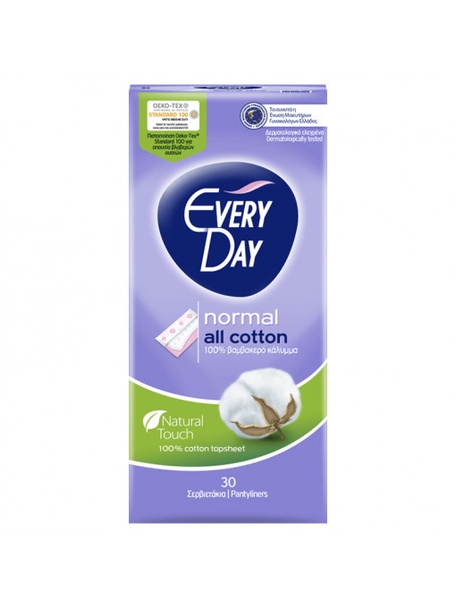 Ingrijire corp, every day | Everyday absorbante normal all cotton natural touch 30 de bucati | 1001cosmetice.ro