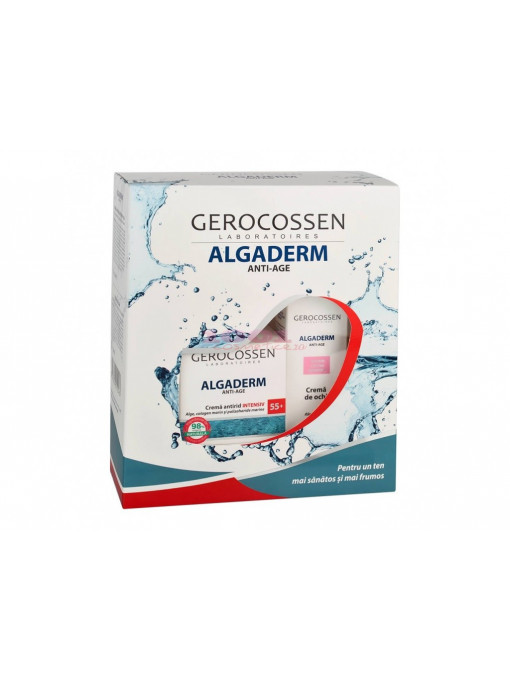 Gerocossen algaderm anti-age 55+ crema antirid intensiv + crema pentru ochi algaderm set 1 - 1001cosmetice.ro