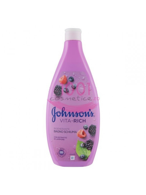 Johnson vita-rich extract de zmeura spuma de baie 1 - 1001cosmetice.ro