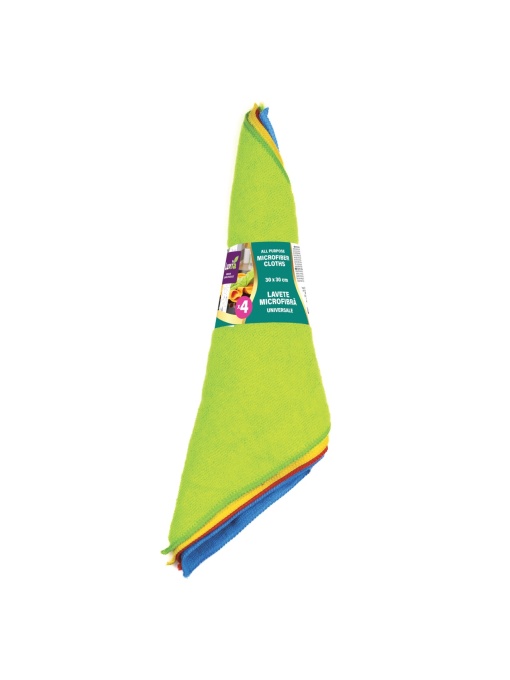 Luxia | Lavete microfibra extra, set 4 bucati, rosu, albastru, galben, verde, luxia 4031 | 1001cosmetice.ro