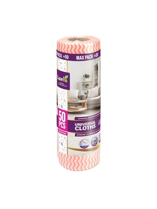 Curatenie, luxia | Lavete universale, rola 50 bucati, rosie 26x32cm, luxia 4037 | 1001cosmetice.ro