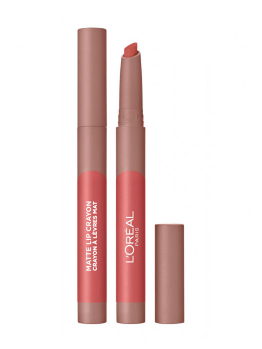 Ruj &amp; gloss, loreal | Loreal matte lip crayon ruj de buze mat sweet and salty 105 | 1001cosmetice.ro