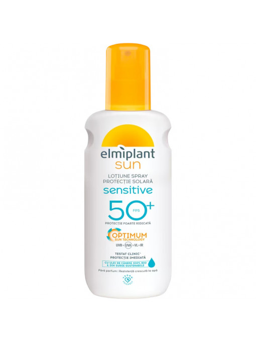 Elmiplant | Lotiune spray protectie solara sensitive fps 50+, elmiplant sun, 200 ml | 1001cosmetice.ro