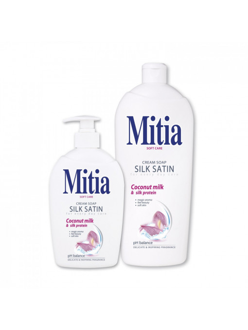 Promotii | Mitia sapun crema silk satin with coconut milk & silk protein | 1001cosmetice.ro