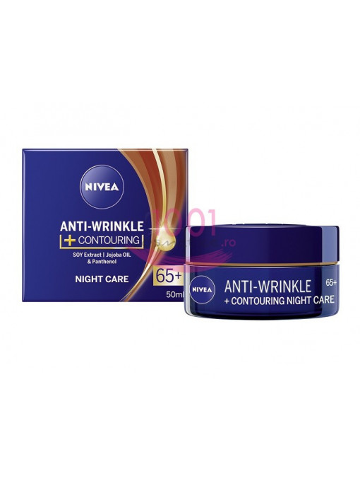 Creme fata | Nivea antirid + counturing 65+ crema de noapte | 1001cosmetice.ro