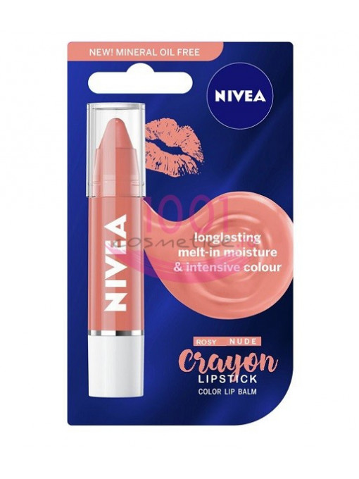 Nivea colour crayon lipstick balsam de buze rosy nude 1 - 1001cosmetice.ro