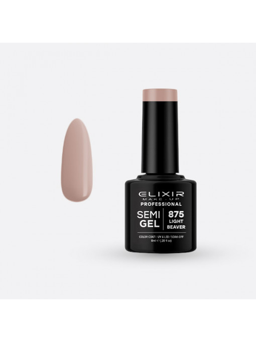 Unghii, elixir | Oja semipermanenta semi gel elixir makeup professional 875, 8 ml | 1001cosmetice.ro