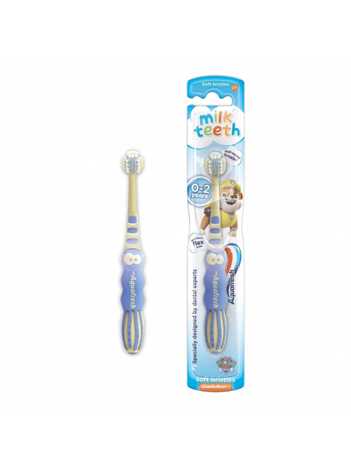 Igiena orala, aquafresh | Periuta de dinti pentru copii milk teeth soft paw patrol, 0-2 ani aquafresh | 1001cosmetice.ro