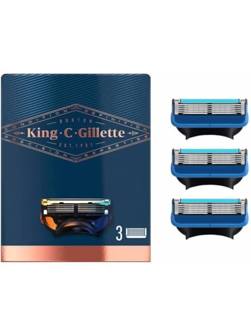 Gel de ras &amp; aparate, gillette | Rezerva lame de ras pentru contururi precise, king c gilette, 3 bucati | 1001cosmetice.ro