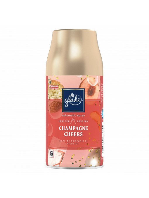 Rezerva odorizant de camera automatic spray champagne cheers, glade, 269 ml 1 - 1001cosmetice.ro