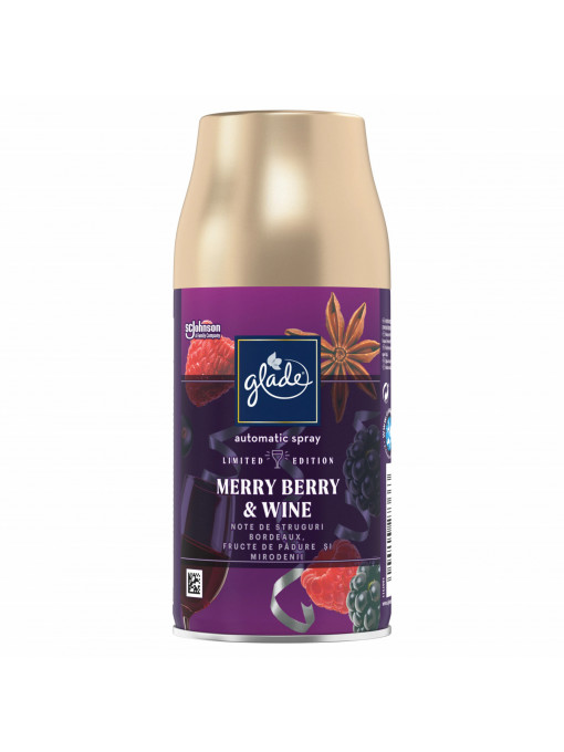 Rezerva odorizant de camera Automatic Spray Merry Berry & Wine, Glade, 269 ml