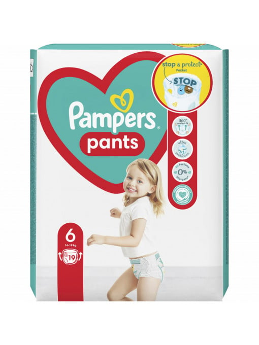 Copii, pampers | Scutece chilotei pentru copii, baby dry pants pampers, nr.6, 14-19 kg, pachet 19 bucati | 1001cosmetice.ro