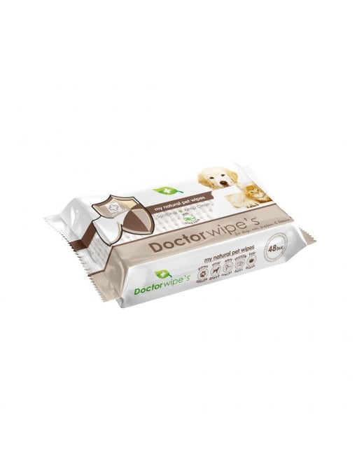 Bucatarie, spring line | Servetele umede cu aloe vera, pentru animale, my natural, doctor wipes, pachet 48 bucati | 1001cosmetice.ro