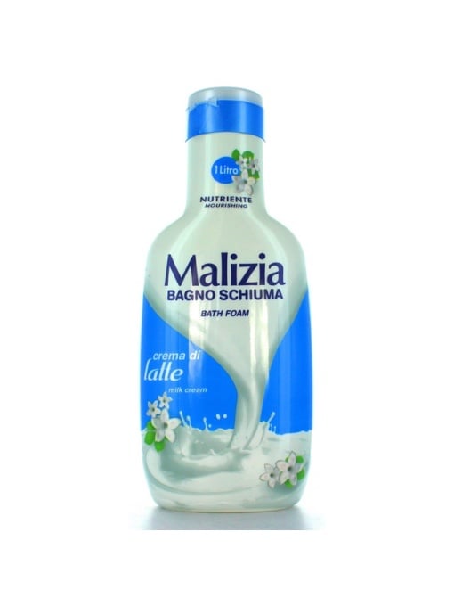 Spumant &amp; sare de baie | Spumant de baie cu miros de crema de lapte malizia, 1l | 1001cosmetice.ro