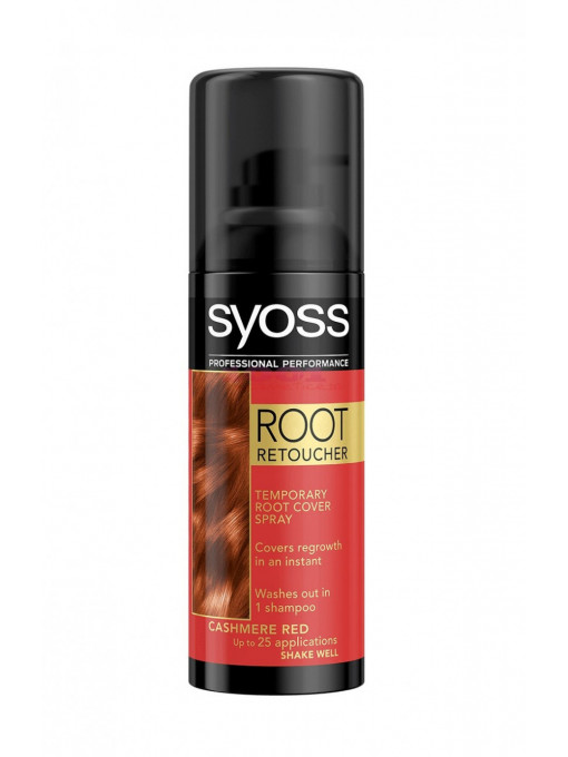 Syoss root retoucher spray pentru vopsirea temporara a radacinilor parului culoarea cashemre red 1 - 1001cosmetice.ro