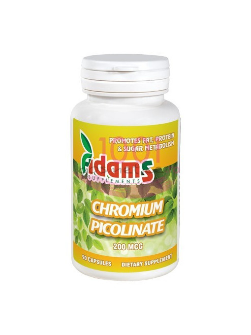 Silueta &amp; fitness, adams | Adams chromium picolinate 200 mcg 90 capsule | 1001cosmetice.ro
