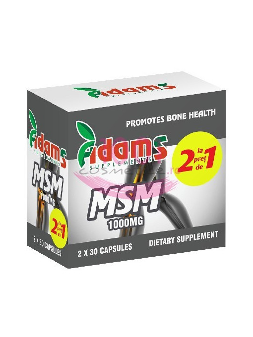 Adams msm 1000 mg 2 x 30 capsule pachet 1+ 1 1 - 1001cosmetice.ro