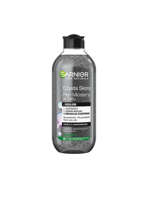 Garnier | Apa micelara cu textura de gel imbogatita acid salicilic si carbune activ garnier pure active, 400 ml | 1001cosmetice.ro
