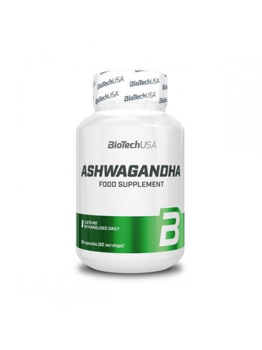 BIOTECH USA ASHWAGANDHA FOOD SUPPLEMENT SUPLIMENT ALIMENTAR 60 CAPSULE