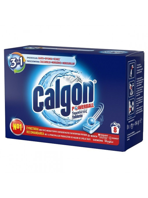 Calgon 3in1 tablete anticalcar powerball cutie 8 bucati 1 - 1001cosmetice.ro