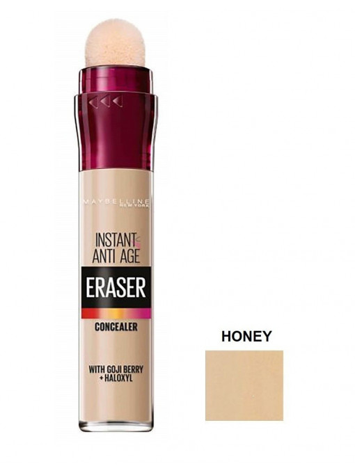 Corector de ochi cu efect de anti-imbatranire, Anti Age Eraser Eye, Honey 04, Maybelline, 6.8 ml