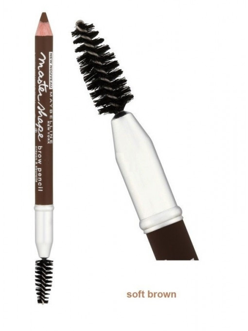 Creion pentru sprancene, Master Shape Brow, Maybelline, Soft Brown