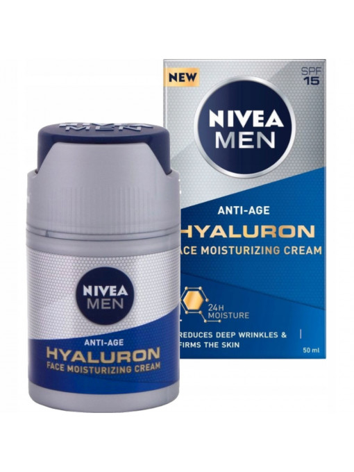 Crema hidratanta de fata cu Acid Hyaluronic, Nivea Men, 50 ml