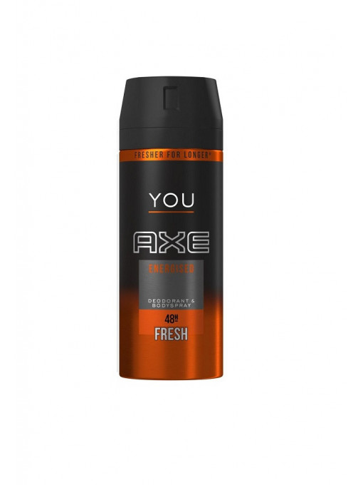 Deodorant body spray 48HRS Non Stop Fresh YOU ENERGISED, Axe, 150 ml