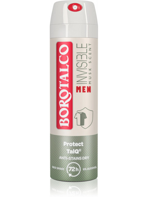 Deodorant spray MEN Invisible 72h pentru barbati parfum Musk, Borotalco, 150 ml