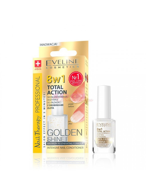 Unghii, eveline | Eveline cosmetics 8 in 1 total action tratament 8 in 1 golden shine | 1001cosmetice.ro