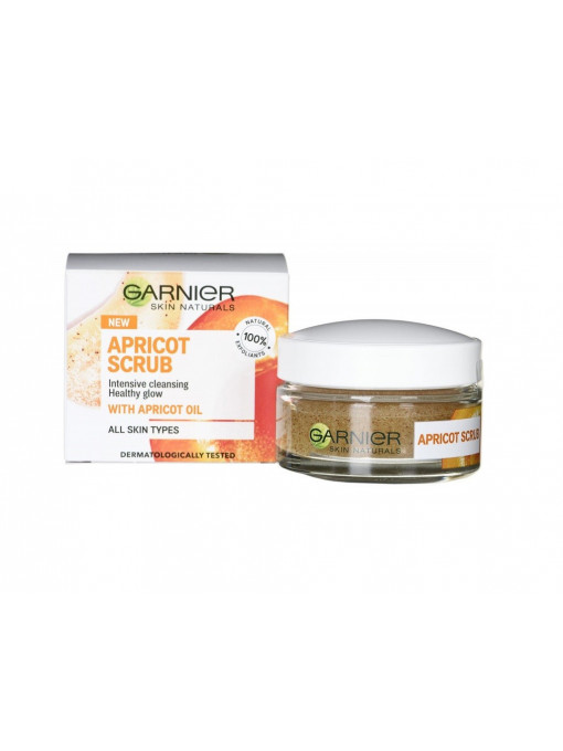 Ingrijirea tenului, garnier | Garnier apricot healthy glow scrub pentru fata | 1001cosmetice.ro