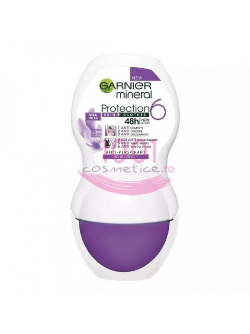 Garnier mineral protection skin+ clothes 48h deodorant anti-perspirant roll on 1 - 1001cosmetice.ro