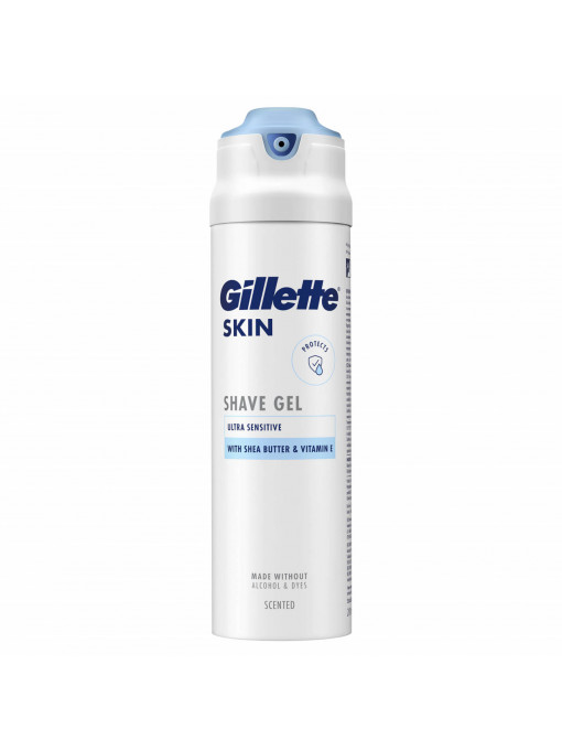 Gillette | Gel de ras cu unt de shea si vitamina e pentru ten sensibil, gillette skin ultra sensitive, 200 ml | 1001cosmetice.ro