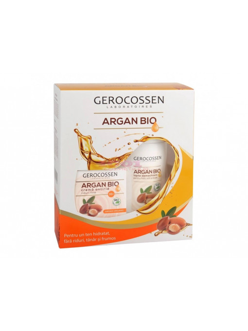 Gerocossen argan bio crema antiriduri fine 35+ lapte demachiant 200 ml set 1 - 1001cosmetice.ro