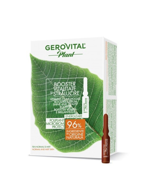 Ten | Gerovital plant booster vitalitate si stralucire microbiom protect fiole pentru ten | 1001cosmetice.ro