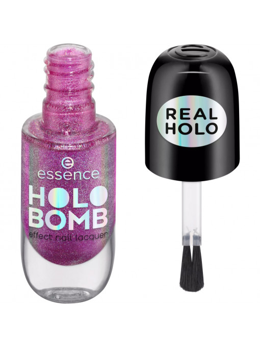 Produse cosmetice online - 1001cosmetice.ro | Lac de unghii holo bomb effect, holo moly 02, essence | 1001cosmetice.ro