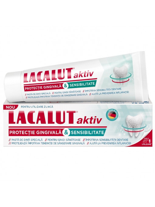 Igiena orala, lacalut | Lacalut aktiv protectie gingivala & sensibilitate pasta de dinti | 1001cosmetice.ro
